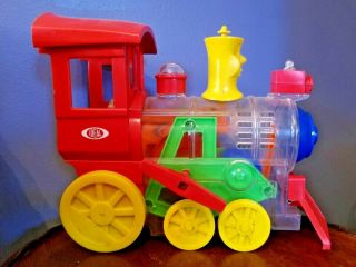 Ideal Lil Toot - L - Loco 1974 Wind Up Toy Train See Thru Clear Choo Choo Whistles