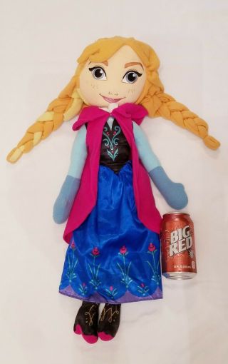 Disney Frozen Anna Singing Plush Doll 26 " Tall Avon Cuddle Pillow Stuffed Toy