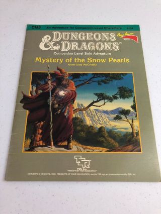 1985 Tsr Dungeons & Dragons Mystery Of The Snow Pearls 9154 Cm5 Module Book