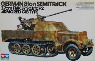 Tamiya 1:35 German 8ton Semitrack 3.  7cm Flak Sd.  Kfz.  7/2 Armored Cab Kit 35144u