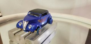 1937 Ford Rodster Blue With Flames Ho Slot Car Fray Style Practice Car