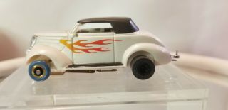 1937 Ford Rodster White With Flames HO slot car Fray Style Practice Car 2