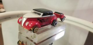 37 Ford Rodster Red With Flames,  TrailerHO slot car Fray Style Practice Car 2