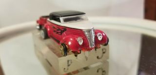 37 Ford Rodster Red With Flames,  TrailerHO slot car Fray Style Practice Car 3