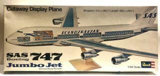 Revell 1:144 Boeing 747 Jumbo Jet Sas Cutaway Display Plane H - 177 Kit 1974s
