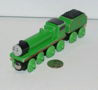 Thomas & Friends Wooden Railway Train Tank Engine - Henry W Tender - Guc 2000 Ba