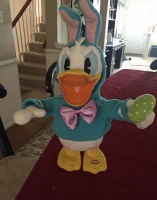 Hallmark Plush Singing Animated Dont Pull My Ears Donald Duck Easter Bunny,  T5