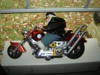 Battery Operated Santa Claus On Motorcycle - Sings Born To Be Wild - - Moves - Lights