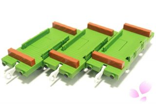 Set Of 3 Green Flatbed Cars Tomy Trackmaster Thomas Train