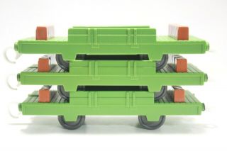 Set of 3 Green Flatbed Cars Tomy Trackmaster Thomas Train 2