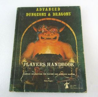 Ad&d 1st Print Players Handbook By Gary Gygax Yellow Flyleaves & Endpapers