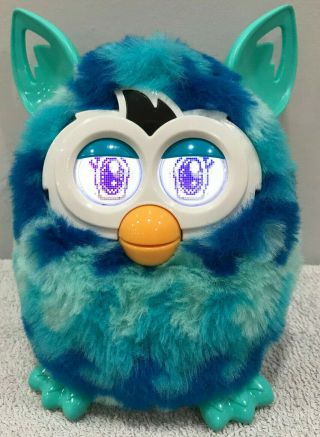 Furby Boom Blue Waves 2012 Teal Ears A4338 Hasbro Interactive Toy Pet