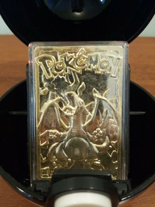 1999 Limited Edition Pokemon Pokeball Charizard 23K Gold Plated Trading Card 2