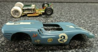 AMT Hussein Slot Car 1/24th Scale Parts 1960 ' s Body Chassis 2