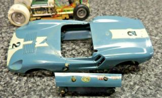 AMT Hussein Slot Car 1/24th Scale Parts 1960 ' s Body Chassis 3