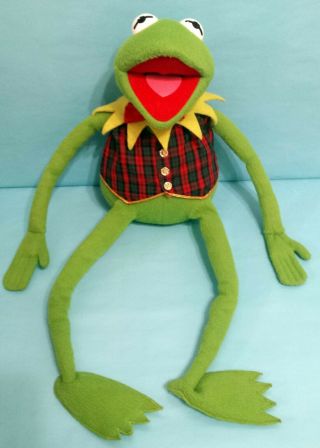 Jim Henson Kermit The Frog Plush Stuffed Animal Toy 24 " W/ Vest Eden Toys