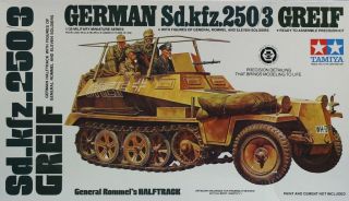 Tamiya 1:35 Wwii German Sd.  Kfz 250/3 Greif General Rommel Halftrack Kit Mm213au