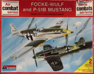 Monogram 1:48 Focke Wulf Fw - 190 & P - 51 B Mustang Plastic Model Kit 6081u