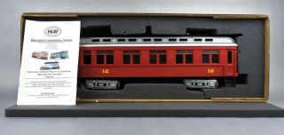 Hartland G Scale 09230 Powered Interurban Red Shell Silver Roof 12