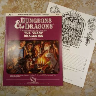 Ad&d The Shady Dragon Inn,  Tsr 1983 Module Ac1/9100,  Dungeons & Dragons