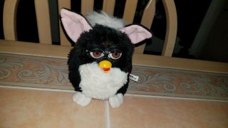 1998 Furby Skunk Tux Black White With Brown Eyes Tiger Electronics (no Sound)