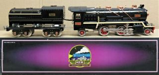 Mth Tinplate 10 - 3002 - 1 Black Cream W/brass Trim 260e Steam Engine W/ps1 O - Gauge