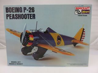Minicraft Hasegawa Boeing P - 26 Peashooter 1/32 Scale Model Kit 1092 Unbuilt