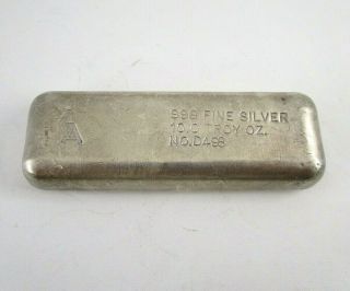 Golden Analytical 10 Troy Ounce 999 Fine Silver Poured Bar Serial D498