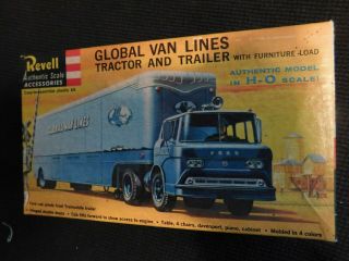 Vintage Revell Global Lines Van Tractor And Trailer Model Kit T - 6018:98