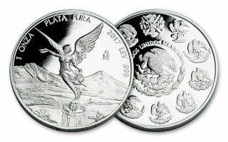 2017 MEXICO 5 Coin LIBERTAD.  999 SILVER PROOF SET - - w/ all OGP 3