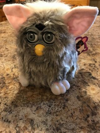 Furby 70 - 800 Series 1 Tiger Electronic Toy - Gray White And Pink