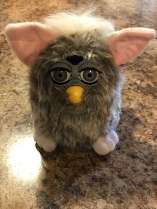 Furby 70 - 800 Series 1 Tiger Electronic Toy - Gray White And Pink 2
