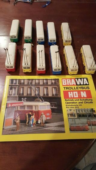 Trolley Bus Set Ho Scale Brawa / Eheim With Booklet