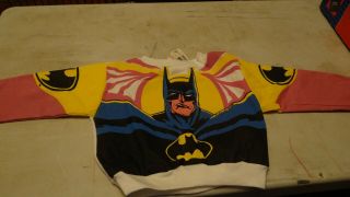 Rare Vintage 1989 Dc Comics Batman Sweatshirt Size 4 Nwt Nos Shirt Kids