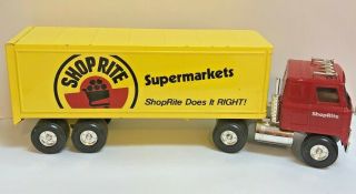 Vintage Shop Rite Supermarkets Steel Tractor Trailer Truck 22 " Long