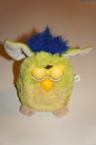 Rare 1998 Furby - Neon Green With Yellow And Blue Hair