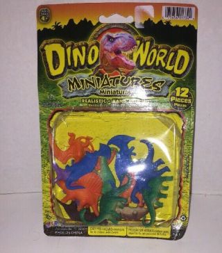 Dino World Mini Dinosaur Play Figures 12 Ct Hand Painted Childrens Pretend Play