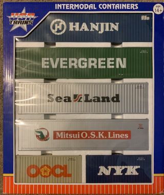 Usa Trains R1710w Intermodal Multipack Set 2 6 Containers Hard Item To Find