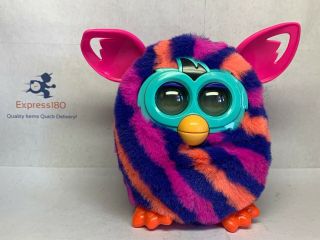 (gu) 2012 Furby Boom Pink Purple Orange Stripes Teal Face Hasbro