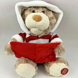 13 " Teddy Bear Sings Twas The Night Before Christmas Sound Light Plush Bear Toy