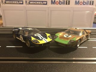 Scalextric Ford Gt40’s Mkii,  6 & 4 1/32 Slot Cars With Digital Chips
