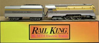 Mth Railking 30 - 1161 - 1 C&o Yellowbelly Hudson 4 - 6 - 4 Steam Engine W/ps1 O - Gauge