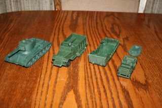 Marx Battleground Army Landing Craft,  Tank,  Half - Track,  Jeep,  & Raft Mpc Timmee