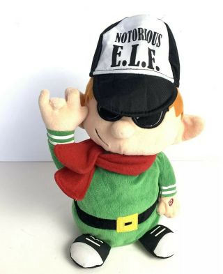 Animated Gemmy Rapping Notorious Elf Dancing Singing Plush