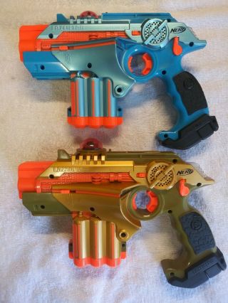 Nerf Lazer Tag Phoenix Ltx 2 - Pack Blue And Gold Laser Blaster Guns - Kid