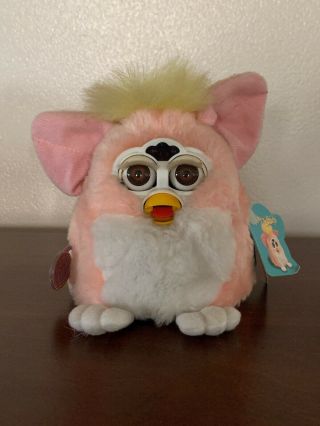 Furby Baby Pink With White Belly & Yellow Hair 1999 Model 70 - 940