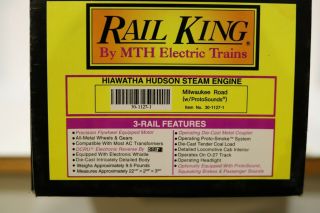 Rail King Hiawatha Hudson Steam Engine 30 - 1127 - 1 W Protosounds