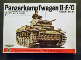Vintage 1/48 Ww2 German Bandai Panzer Ii F/g Light Tank Model Kit