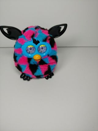 Hasbro Furby Boom Blue Pink Black Triangles Talking Interactive Pet Toy 2012