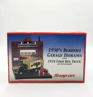 Snap - On Tools 1930s Benefiel Garage Diorama W/ 1934 Ford Box Truck W/box